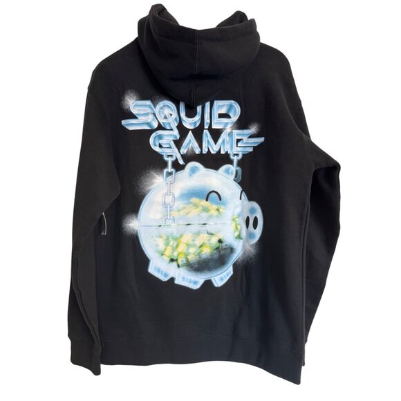 Squid Game Hoodie Size Medium Piggy Bank  Black Pacsun NWT $75 Market Netflix - Picture 2 of 7